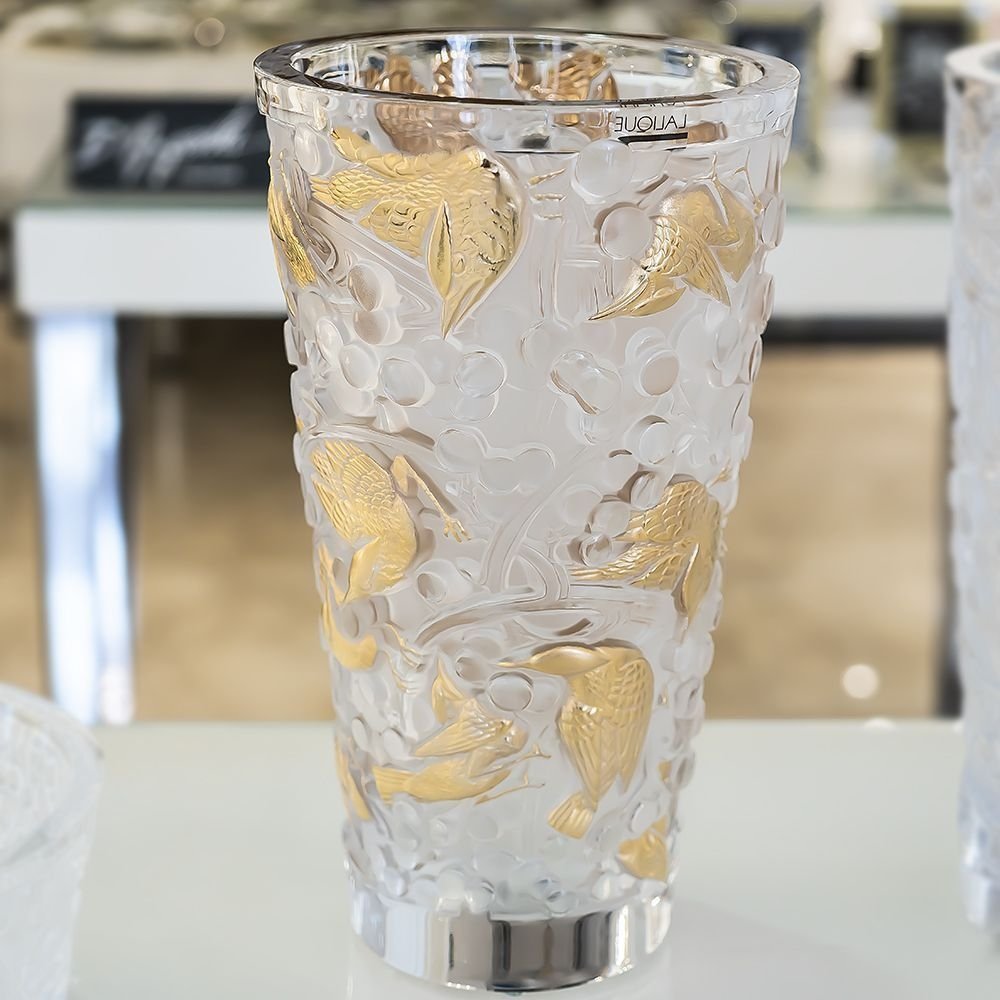 Vase Lalique &quot;Merles &amp; Raisins&quot;