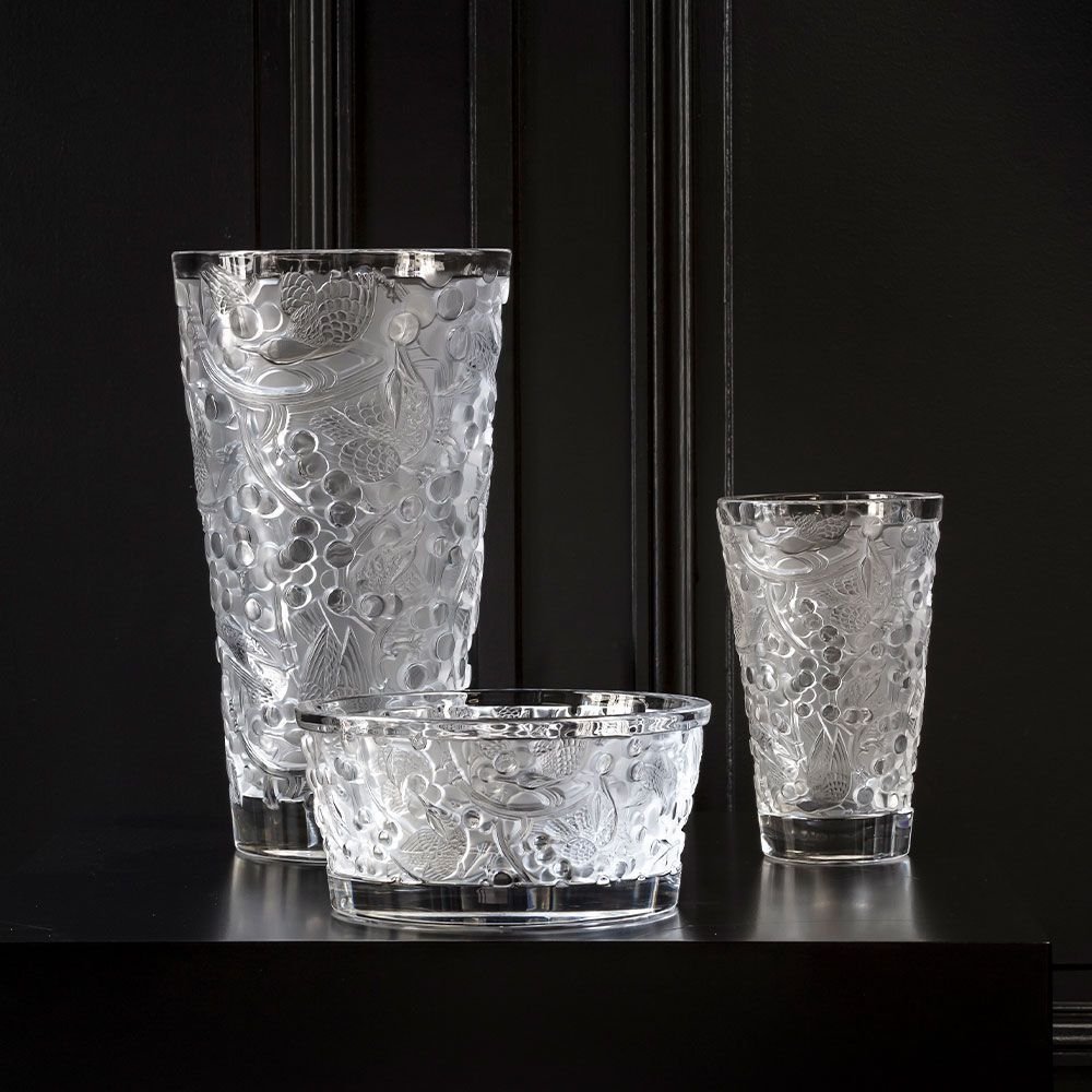 Vase Lalique &quot;Merles &amp; Raisins&quot;