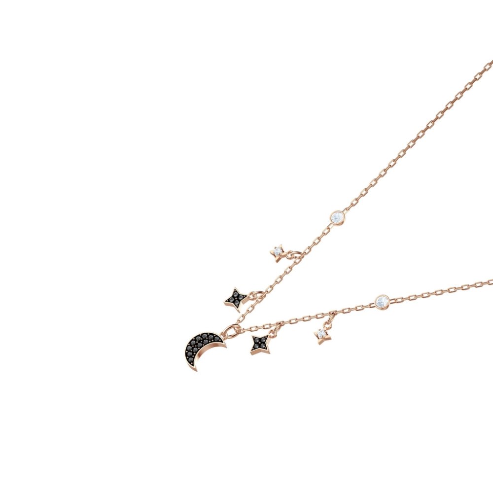 Swarovski Crystal Mysterious Moon Rose Gold Necklace – Amour Design  Jewellery