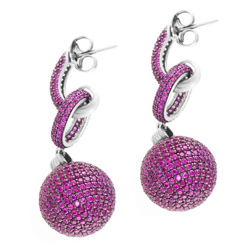 Сережки-пусеты JCM London &quot;double chain ball earrings&quot; / JCM_ER_BALL_SMK