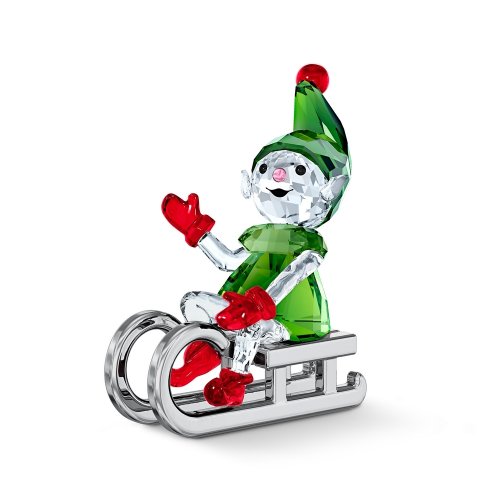 Figure Swarovski "Elf Santa-Claus sledging"