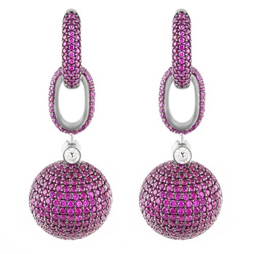 Сережки-пусеты JCM London "double chain ball earrings" / JCM_ER_BALL_SMK