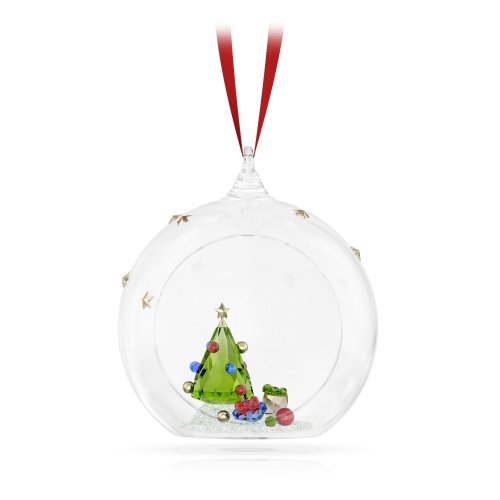 Christmas decoration Swarovski "Sphere with a Christmas tree and gifts"